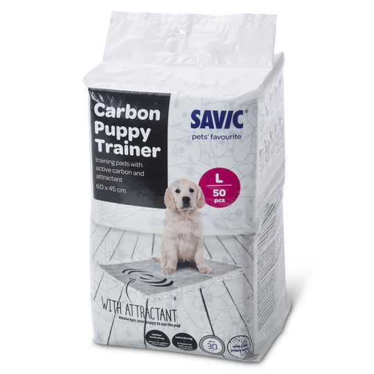 Savic Puppy Trainer Pads med aktivt kol - Large: L 60 x B 45 cm, 50 st
