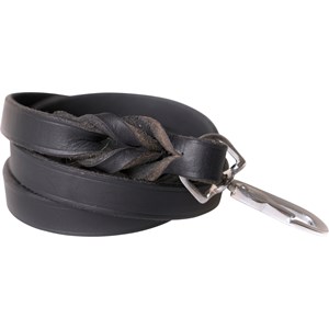 Hundkoppel Pritax Läder Svart - SVART, 10MM