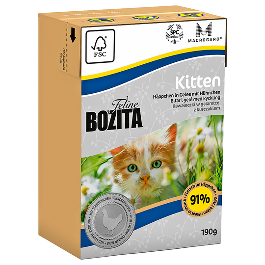 Bozita Kitten bitar i sås kattmat - Ekonomipack: 32 x 190 g