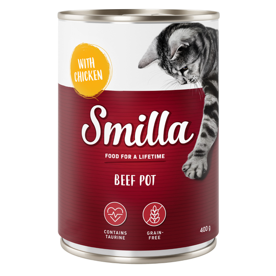 Ekonomipack: Smilla Beef Pot 24 x 400 g Nötkött & kyckling