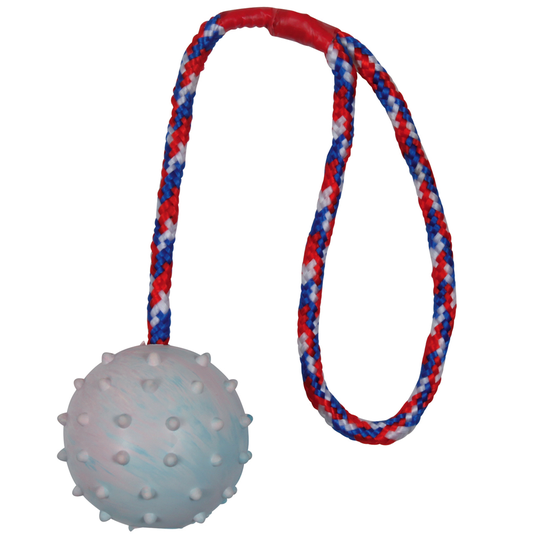 Trixie gummiboll med kastsnöre - Ø ca 6 cm/snöre: 30 cm