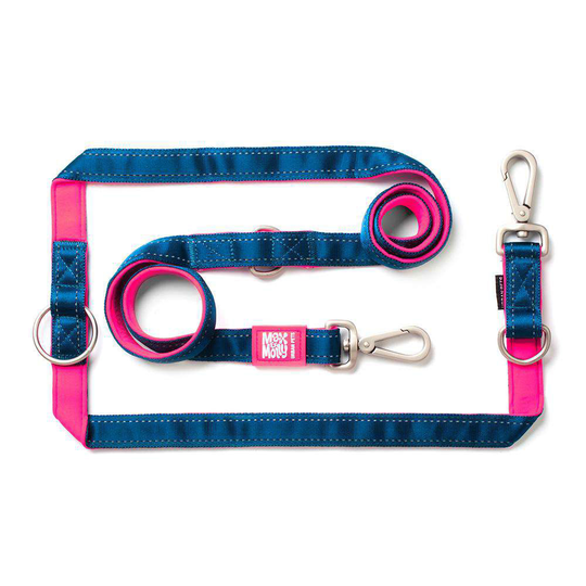 Max & Molly Matrix pink multifunktionskoppel - Stl. L: 200 cm lång, 25 mm brett