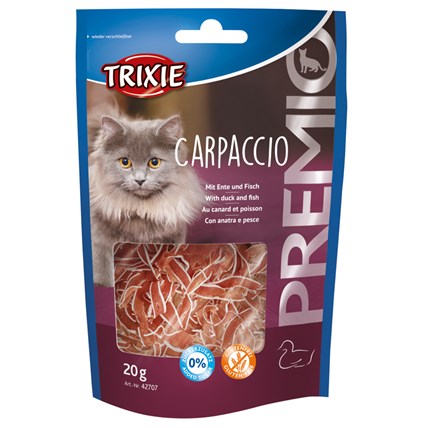 Kattgodis Carpaccio med anka och fisk