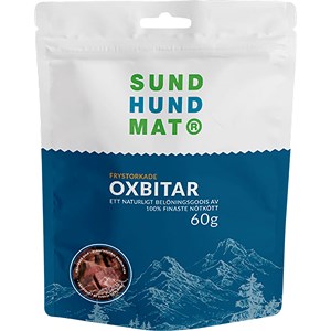 Hundgodis Sund hundmat Frystorkade oxbitar 60 g