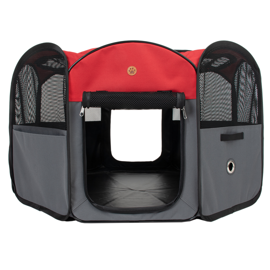 Hage av nylon L 92 x B 92 x H 52,5 cm grå / röd