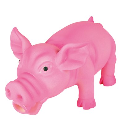 Hundleksak Latexgris m originalljud 17 cm, Rosa