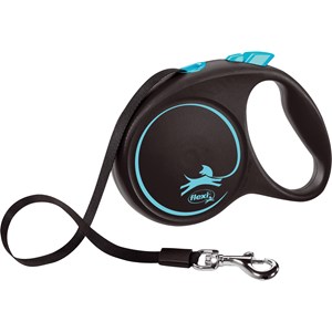 Koppel Flexi Black Design med Band M 5 m Ljusblå
