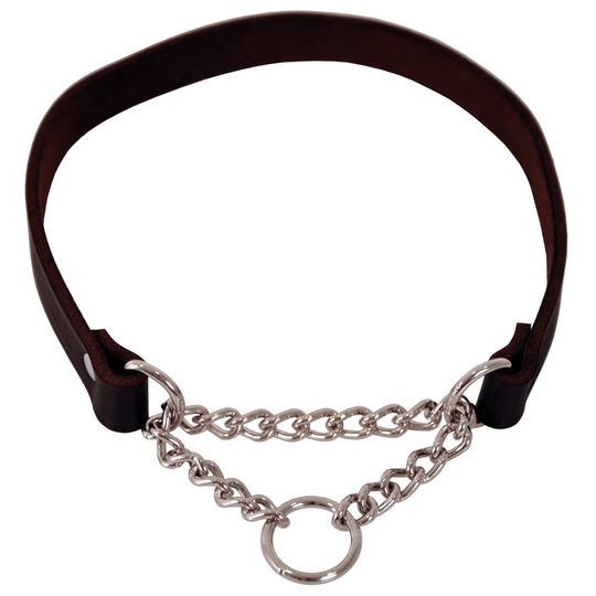 Dogman Läderhalsband Lina Halvstryp Svart (1,8 x 45 cm)