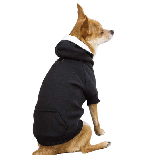 Fleecefodrad Hundhoodie - Svart (S/M)