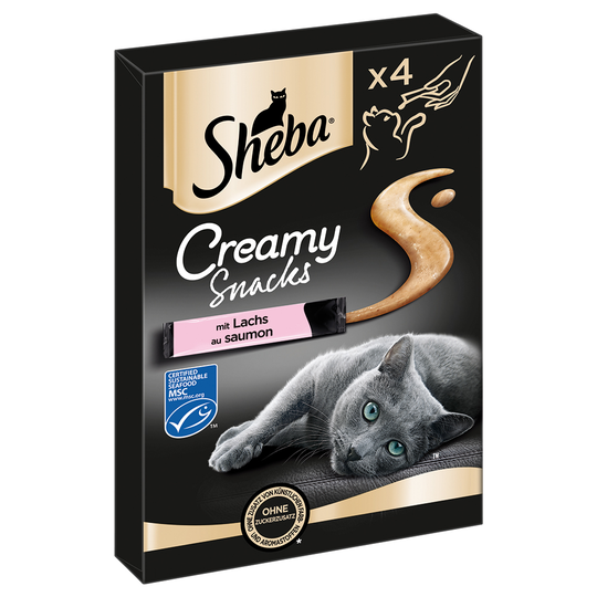 3 + 1 på köpet! 4 x Sheba Creamy Snacks - Lax (4 x 4 x 12 g)