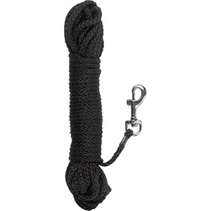 Spårlina nylon för hund 6 mm x 10 m Svart