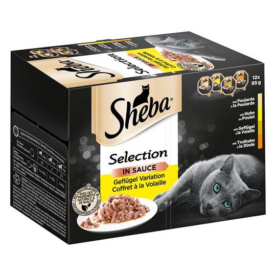 Ekonomipack: Sheba 144 x 85 g portionsform - Selection in Sauce