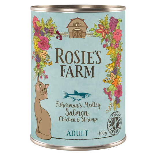 Rosie's Farm Adult 6 x 400 g - Lax & kyckling med räkor
