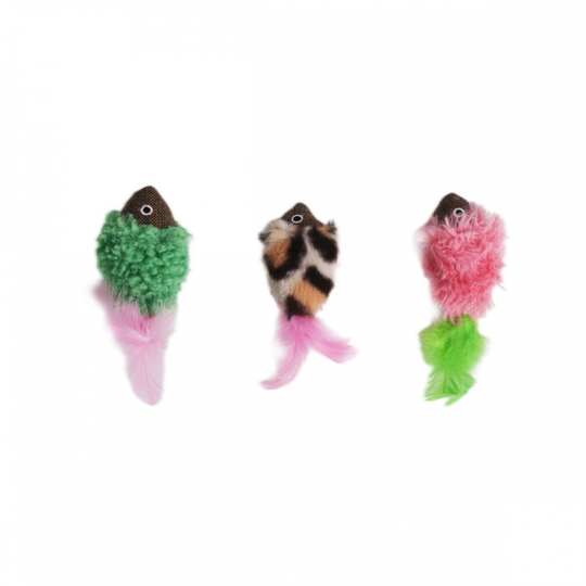 Meow&Me MarshmallowJungle Fiskar med Fjädrar 3-pack