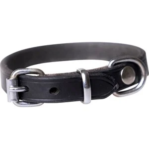 Hundhalsband Breeder's Läder, Svart - SVART, 45CM