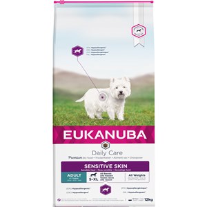 Hundfoder Eukanuba Everyday Adult 1+ Sensitive Skin, 12 kg