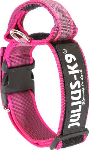 JULIUS-K9 Color & Gray® Halsband med handtag - Rosa (47-67 cm)