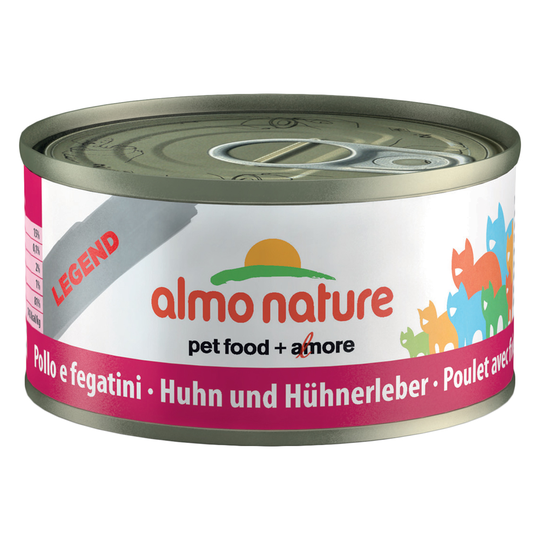 Superblandpack: 24 x 70 g Almo Nature Legend och 6 x 70 g Cosma Nature! - Kyckling & lever + Cosma Nature provpack