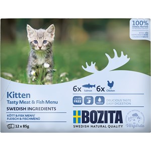 Kattmat Bozita Menybox Kitten Kött och fisk i sås 12x85 g