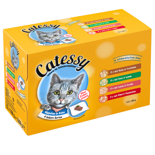 Catessy blandade smaker bitar i sås 12 x 100 g Bitar i gelé