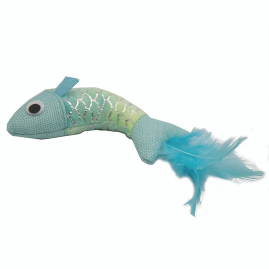 Fiskfjällsmönstrad Fisk med små fjädrar - Grön/Silver