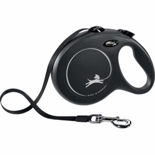 Flexi New Classic L, 8M, band - max 50 kg (Svart)