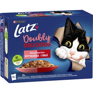 Kattmat Purina Latz Doubly Delicious Mixed Selection i Géle, 12x85 g