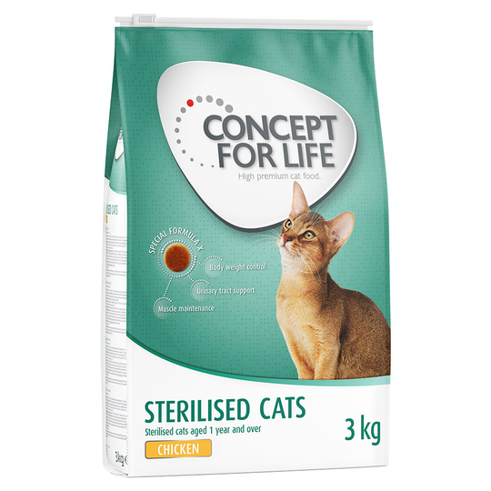 Concept for Life Sterilised Cats Chicken - förbättrad formel! - 10 kg + 2 kg på köpet!