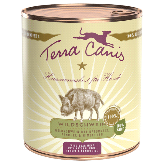 Terra Canis 6 x 800 g - Vildsvin med fullkornsris, fänkål & hallon