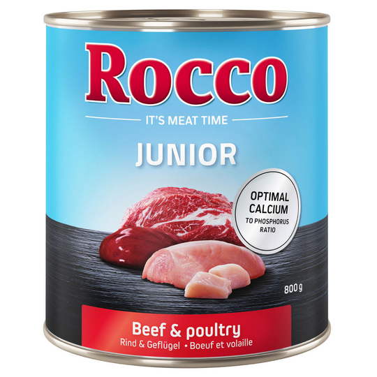 Rocco Junior 6 x 800 g - Fjäderfä & nötkött