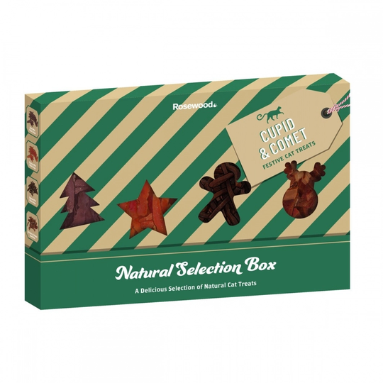 Rosewood Xmas Natural Treat Selection Godisbox för Katt 160 g