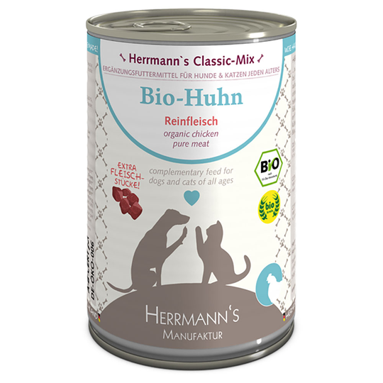Ekonomipack: Herrmann's Rent kött 24 x 400 g - Ekologisk kyckling