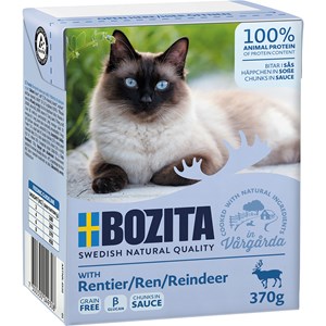 Kattmat Bozita bitar i sås med ren, 370 g