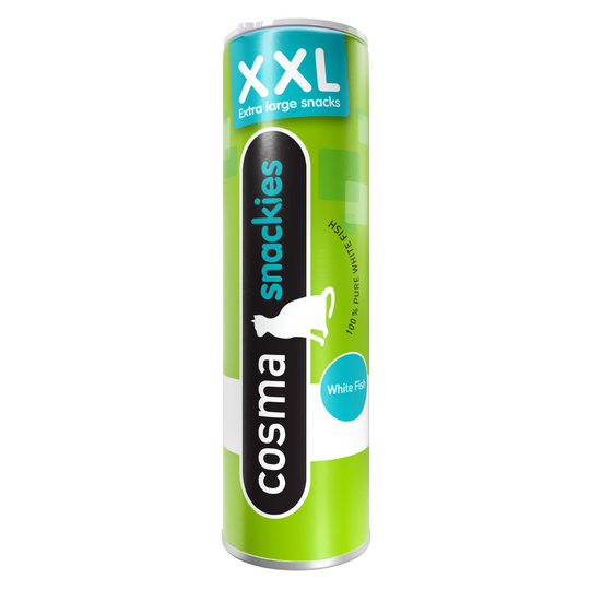 Cosma Snackies XXL - frystorkat kattgodis - Vitfisk 18 g