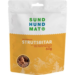 Hundgodis Sund hundmat Frystorkade strutsbitar 60 g
