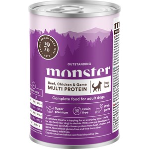 Hundfoder Monster Dog Multi Protein Beef/Chicken/Game, 400 g