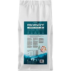 Hundfoder Monster Dog Original Sensitive White Fish, 17 kg
