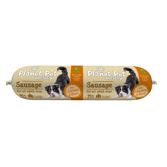 Planet Pet Society Sausage med Kyckling & Ris 800 g