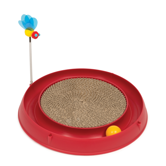 Catit Play-N-Scratch - 3 in 1 - Röd ca Ø 36 x H 25 cm