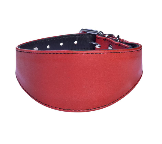 Bobby Levrier Nicky Läderhalsband - Röd (30 cm)