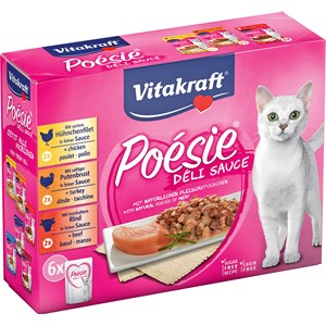 Kattmat Vitakraft Poesie Delisauce Menybox Kött, 6 x 85 g