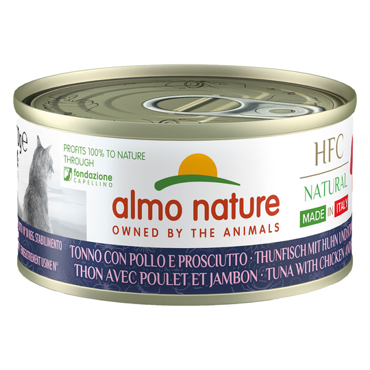 Ekonomipack: Almo Nature HFC Natural Made in Italy 24 x 70 g - Tonfisk, kyckling & skinka