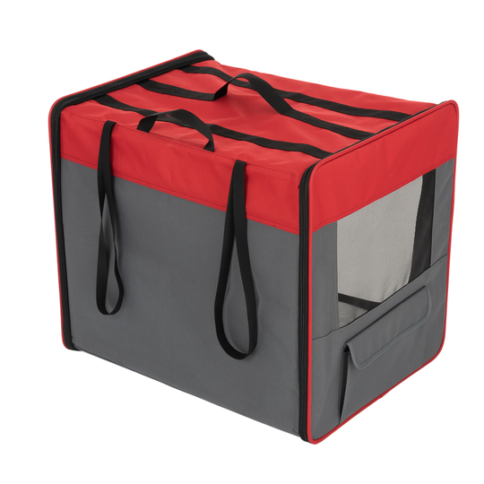 Transportkoja First Class Basic Stl. L: B 53,5 x T 79 x H 66 cm, röd/grå