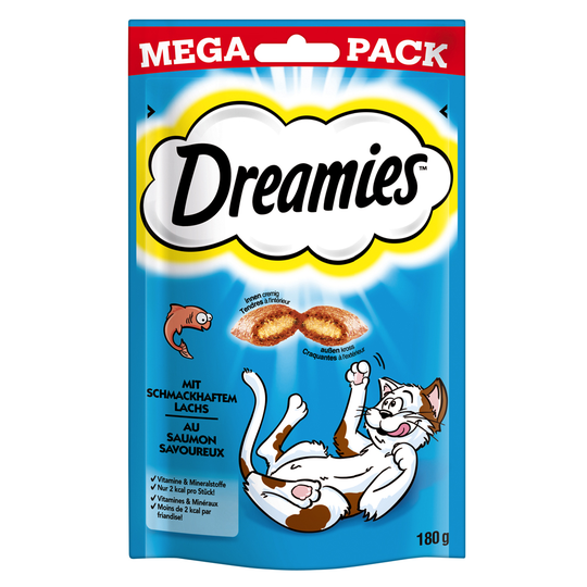 Dreamies Cat Treats Big Pack 180 g - Ekonomipack: Lax (6 x 180 g)