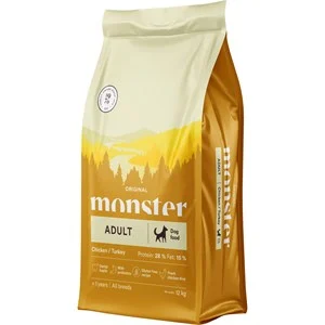 Hundfoder Monster Dog Original Adult All Breed Chicken/Turkey, 12 kg