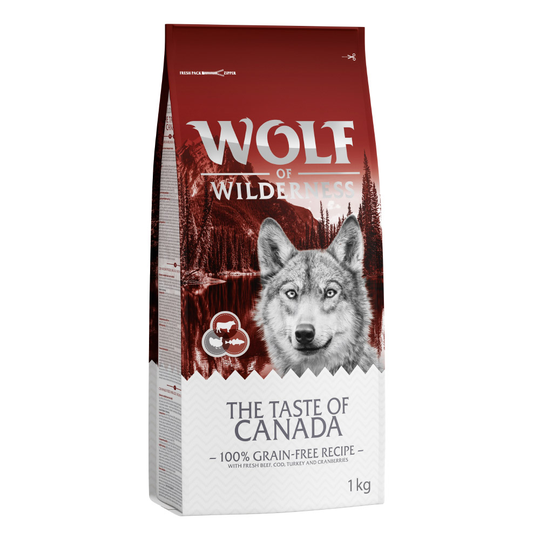 2 + 1 på köpet! 3 x 1 kg Wolf of Wilderness - Adult The Taste of Canada
