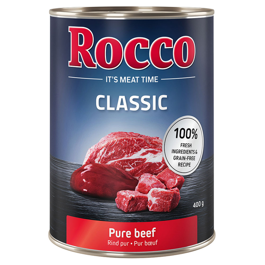 Ekonomipack: Rocco Classic 24 x 400 g hundfoder - Rent nötkött