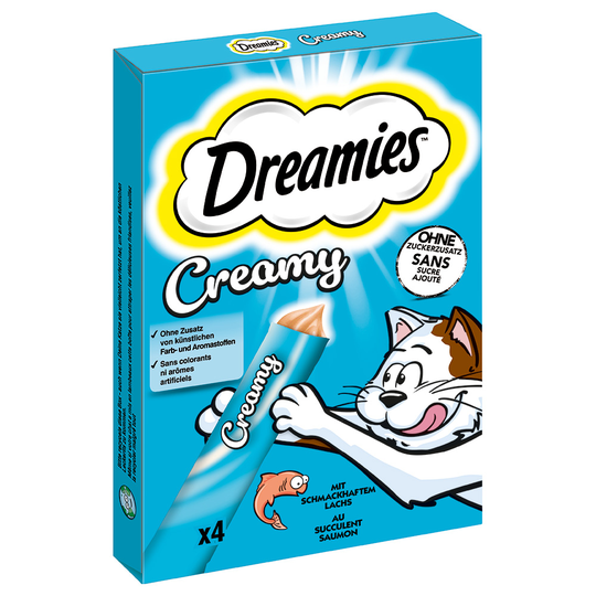 Dreamies Creamy Snacks - Lax (44 x 10 g)