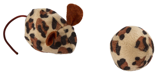 Kerbl Leopard Mus och Boll Kattleksak 2-pack