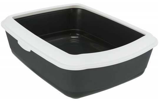 Classic litter tray mörkgrå med vit sprättkant